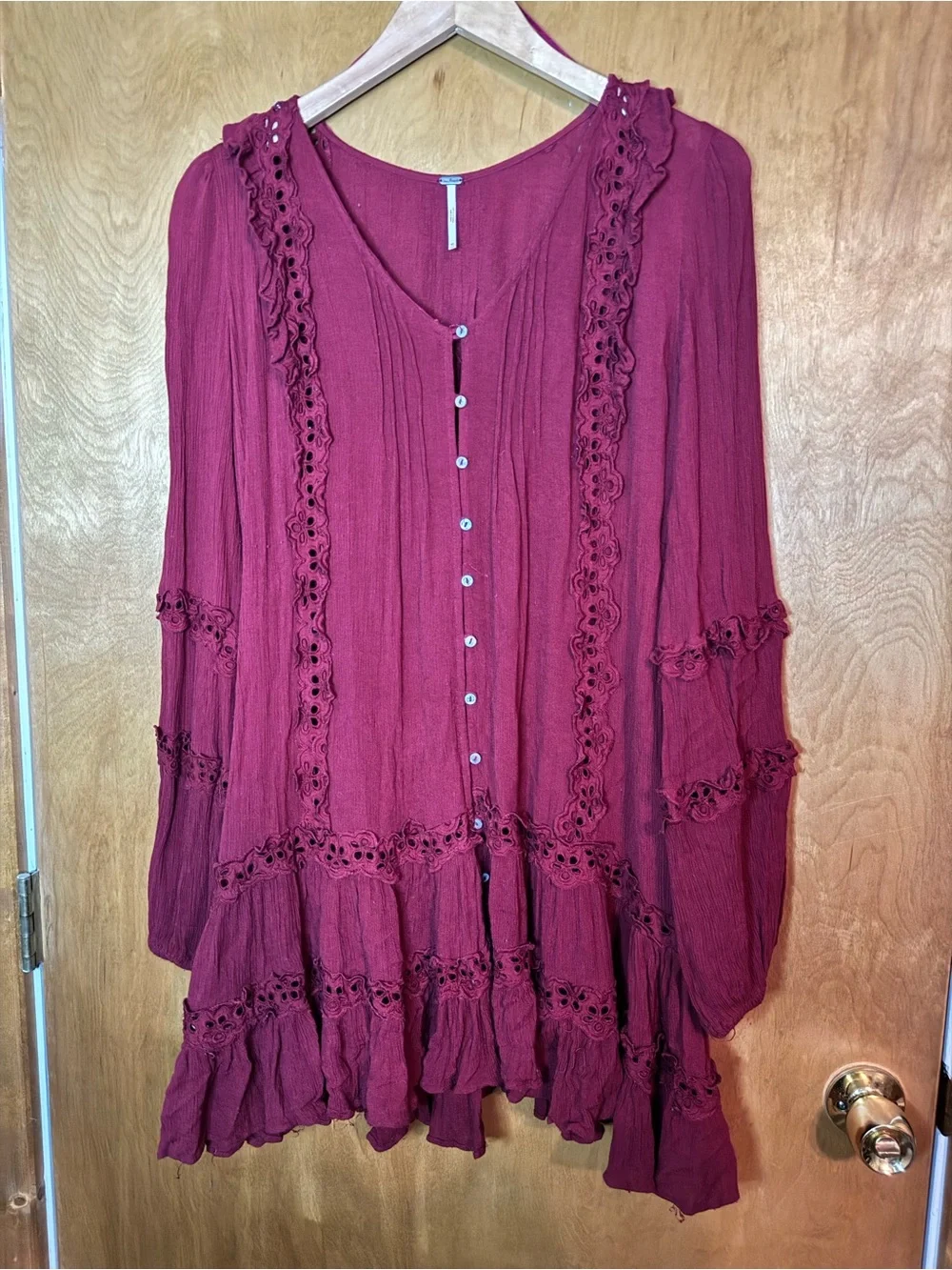 Free People Snow Angel Ruffled Dress